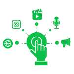 Integrated video marketing and multi-platform content distribution illustration